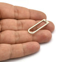 D Shape Rings, 5 Antique Silver Plated Brass D Shape Connectors, Rings (32x10x1mm) BS 1934