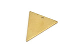 Brass Triangle Charm, 12 Raw Brass Triangle Charms With 1 Hole (28x22x1mm) BS 2349