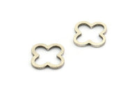 Silver Geometric Connectors, 12 Antique Silver Plated Brass Plus Shaped Connectors (12x1.2mm) BS 2021