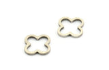 Silver Geometric Connectors, 12 Antique Silver Plated Brass Plus Shaped Connectors (12x1.2mm) BS 2021