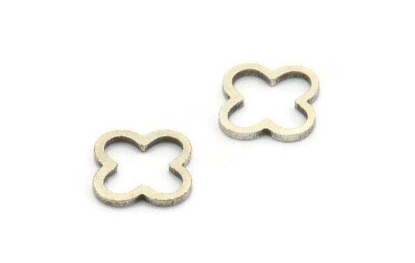Silver Geometric Connectors, 12 Antique Silver Plated Brass Plus Shaped Connectors (12x1.2mm) BS 2021