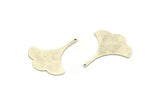 Silver Ginkgo Pendant, 4 Antique Silver Plated Brass Ginkgo Leaf Charms With 1 Hole (37x31x0.60mm) BS 2244