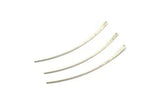 Silver Stud Earring Wires, 8 Antique Silver Plated Brass Needle Bar Earring Wires with 1 Hole (70x2.5x1mm) BS 2291