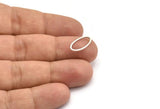 Silver Oval Charm, 50 Antique Silver Plated Brass Oval Shaped Rings, Connectors (8x16x0.80mm) BS 2336