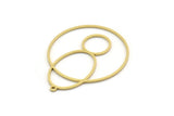 Brass Round Charm, 4 Raw Brass Round Shaped Charm With 1 Loop, Charm Pendants (38x30x0.80mm) SMP0624
