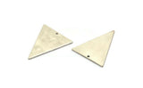 Silver Triangle Charm, 4 Antique Silver Plated Brass Triangle Charms With 1 Hole (32x25x1mm) BS 2348