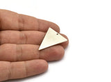 Silver Triangle Charm, 4 Antique Silver Plated Brass Triangle Charms With 1 Hole (32x25x1mm) BS 2348