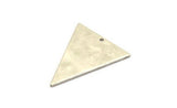 Silver Triangle Charm, 4 Antique Silver Plated Brass Triangle Charms With 1 Hole (32x25x1mm) BS 2348