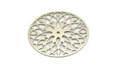 Silver Earring Charm, 4 Antique Silver Plated Brass Ethnic Motif Earring Charms, Findings (35mm) E419