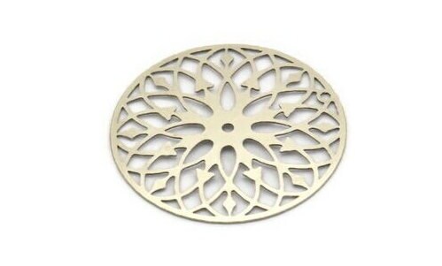 Silver Earring Charm, 4 Antique Silver Plated Brass Ethnic Motif Earring Charms, Findings (35mm) E419