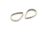Silver Drop Connector, 6 Antique Silver Plated Brass Drop Connectors with 2 holes (25x17x3mm) BS 2321
