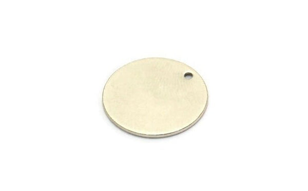 Silver Stamping Tag, 4 Antique Silver Plated Brass 20mm Stamping Tags , 18 Gauge B0105