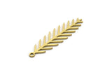 Brass Leaf Charm, 24 Raw Brass Branch Charms With 1 Loop, Charm Pendants (30x8x0.60mm) SMP0647 A6565