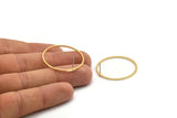 Gold Circle Earring, 4 Gold Plated Brass Circle Stud Earrings (32x1x1mm) Bs 1088 A1752