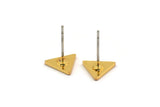 Gold Triangle Earring, 8 Gold Plated Brass Triangle Stud Earrings (8x1mm) M01237 A2013