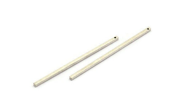 Tiny Necklace Bar, 6 Antique Silver Plated Brass Bar With 1 Hole, Necklace, Earring Findings (60x2mm) BS 2323