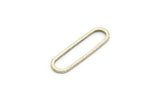 Oval Silver Charm, 24 Antique Silver Plated Brass Oval Connectors (20x6x0.8mm) BS 1857