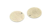 Silver Round Charm, 6 Textured Antique Silver Plated Brass Round Charms With 1 Hole, Blanks (20x0.70mm) M01360