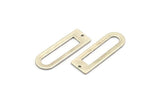 D Shape Rings, 6 Antique Silver Plated Brass D Shape Connectors With 1 Hole, Rings (37x13x1mm) BS 1927