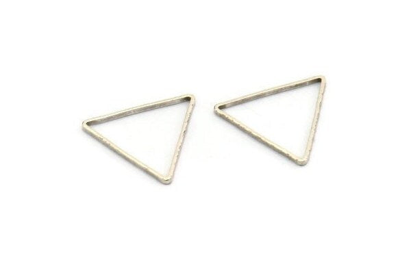 15mm Silver Triangles, 50 Antique Silver Plated Brass Triangles (15x0.8x0.4mm) BS 2347