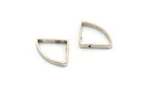 Silver Triangle Charm, 8 Antique Silver Plated Brass Triangles with 2 Holes (20x15x2.4x0.7mm) BS 2328