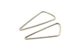 Silver Triangle Charm, 12 Antique Silver Plated Brass Triangle Charms with Soft Edges (37x16x0.8mm) BS 2345