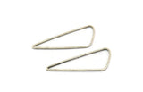 Silver Triangle Charm, 12 Antique Silver Plated Brass Triangle Charms with Soft Edges (37x16x0.8mm) BS 2345