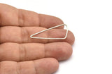 Silver Triangle Charm, 12 Antique Silver Plated Brass Triangle Charms with Soft Edges (37x16x0.8mm) BS 2345