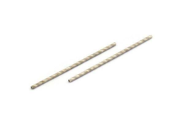 Silver Textured Tube, 12 Antique Silver Plated Brass Textured Tubes, Beads (1.5x50mm) BS 2223