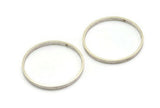 Silver Circle Connectors, 2 Antique Silver Plated Brass Circle Connectors With 2 Holes, Findings (50x3.8x1.5mm) E381