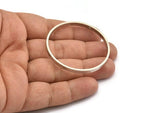 Silver Circle Connectors, 2 Antique Silver Plated Brass Circle Connectors With 2 Holes, Findings (50x3.8x1.5mm) E381