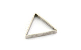 Silver Triangle Charm, 8 Antique Silver Plated Brass Triangles with 2 Holes (24x21x3x0.60mm) BS 2354