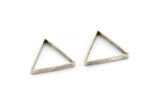 Silver Triangle Charm, 8 Antique Silver Plated Brass Triangles with 2 Holes (24x21x3x0.60mm) BS 2354