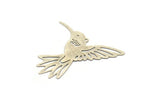 Silver Earring Charm , 4 Antique Silver Plated Brass Bird Earring Charms With 1 Loop Pendants, Findings (43x38mm) E431