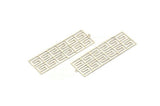 Silver Earring Charm , 4 Antique Silver Plated Brass Textured Rectangle Earring Charms With 1 Loop Pendants, Findings (60x20mm) E440