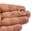 Silver Faceted Ring, 4 Antique Silver Plated Brass Faceted Rings, Connectors (20mm) N0503 S471