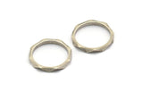 Silver Faceted Ring, 4 Antique Silver Plated Brass Faceted Rings, Connectors (20mm) N0503 S471