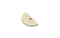 Semi Circle Pendant, 24 Antique Silver Plated Brass Semi Circle Blanks With 1 Hole (15x7.5x0.80mm) E122 H0820