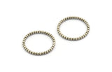 Silver Circle Connector, 4 Antique Silver Plated Brass Circle Connectors Closed Ring (23x2mm) N1813