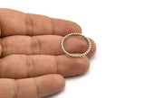 Silver Circle Connector, 4 Antique Silver Plated Brass Circle Connectors Closed Ring (23x2mm) N1813