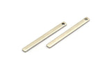 Modest Tiny Jewelry, 8 Antique Silver Plated Brass Bars (35x3x1mm) A0830 H0973