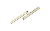 Modest Tiny Jewelry, 8 Antique Silver Plated Brass Bars (35x3x1mm) A0830 H0973