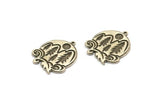 Silver Round Charm, Antique Silver Plated Brass Charm With 1 Loop, Mountain Findings, Tree Findings (28x24x1.5mm) N2234