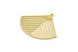 Pirinç Charm, 4 Ham Pirinç, Pirinç Kolye Uçları, Charm Kolye Uçları, Üçgen Charmlar, 1 Döngülü Pirinç Charmlar (28x34x0,60 mm) SMP0419 A3994