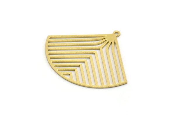 Pirinç Charm, 4 Ham Pirinç, Pirinç Kolye Uçları, Charm Kolye Uçları, Üçgen Charmlar, 1 Döngülü Pirinç Charmlar (28x34x0,60 mm) SMP0419 A3994