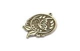 Silver Round Charm, Antique Silver Plated Brass Butterfly Charm With 1 Loop, Leaf Charms, Findings(32x23x1.5mm) N2254