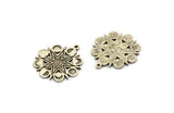 Silver Star Charm, Antique Silver Plated Brass Star Charm With 1 Loop, Moon Phases Findings (28.5x25.5x1.5mm) N2218