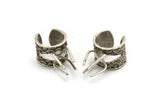 Claw Ring Settings - Antique Silver Plated Brass 4 Claw Ring Blanks For Natural Stones E657