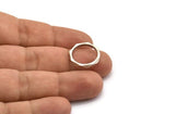 Silver Faceted Ring, 6 Antique Silver Plated Brass Faceted Rings, Connectors (15mm) N0498