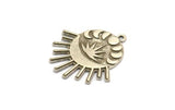 Silver Moon Charm, Antique Silver Plated Brass Sun Charm With 1 Loop, Crescent Moon Charms, Moon Phases Charms, Findings (32x32x1.5mm) N2260